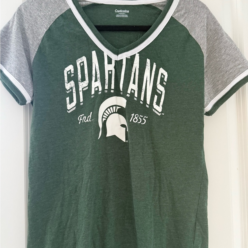 Colosseum Green and White Tee
